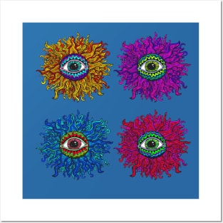 PSYCHEDELIC ART PSYCHEDELIC SUNFLOWERS - Pattern Posters and Art